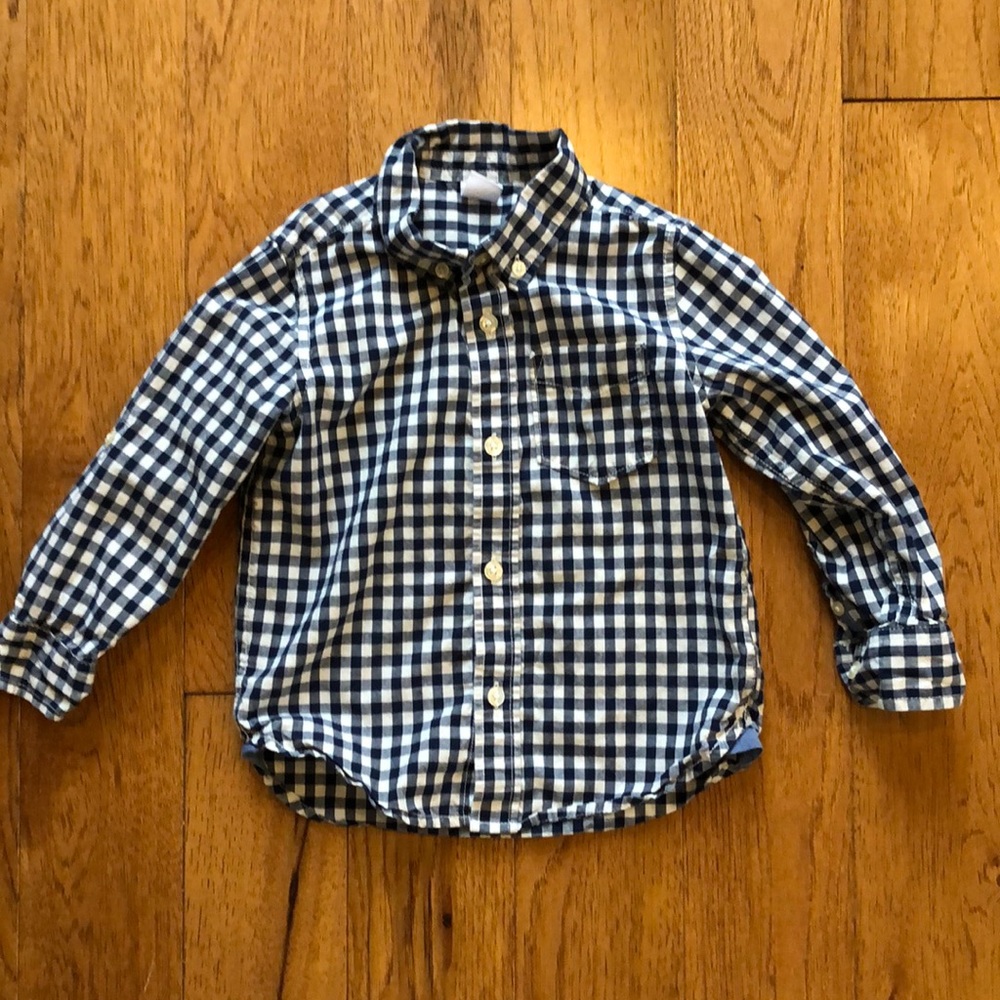 Toddler Poplin Plaid Long Sleeve Button Down